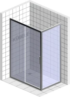 Душевой уголок Kubele DE019 R-MAT-MT 160х80 см, профиль матовый хром
