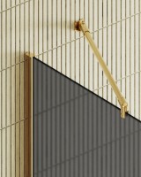 Душевая перегородка Maybahglass MGD-704-3ш 69 см, профиль золото, стекло графит матовое