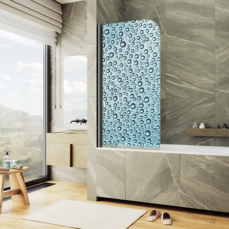 Шторка на ванну Maybahglass MGV-928-ФП011-6 60 см, профиль черный