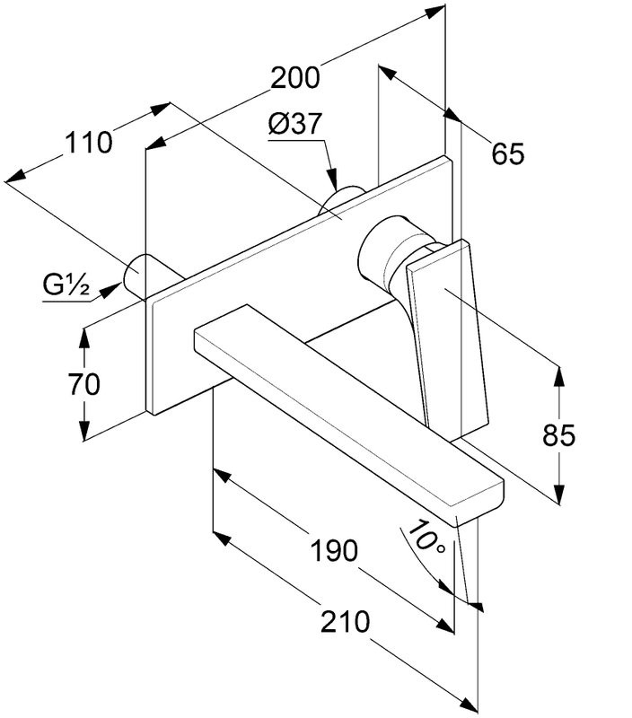 Смеситель для раковины Kludi Decus 54244N075 С ВНУТРЕННЕЙ ЧАСТЬЮ, брашированное золото
