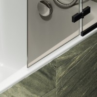 Шторка на ванну Maybahglass MGV-916-6 99 см, профиль черный, стекло бронза