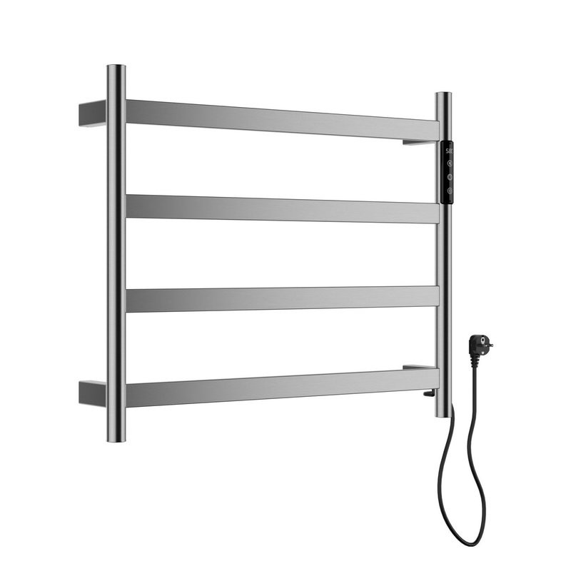 Полотенцесушитель электрический Wonzon & Woghand Essen WW-A404-BR 45x55 см, подключение справа, брашированный никель, лесенка