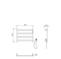 Полотенцесушитель электрический Wonzon & Woghand Essen WW-A404-BR 45x55 см, подключение справа, брашированный никель, лесенка