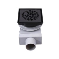 Душевой трап Plumberia Selection PS Stones PSS13NO 13x13, в пол, матовый черный, с сифоном