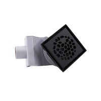 Душевой трап Plumberia Selection PS Stones PSS13NO 13x13, в пол, матовый черный, с сифоном