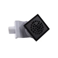 Душевой трап Plumberia Selection PS Stones PSS13NO 13x13, в пол, матовый черный, с сифоном