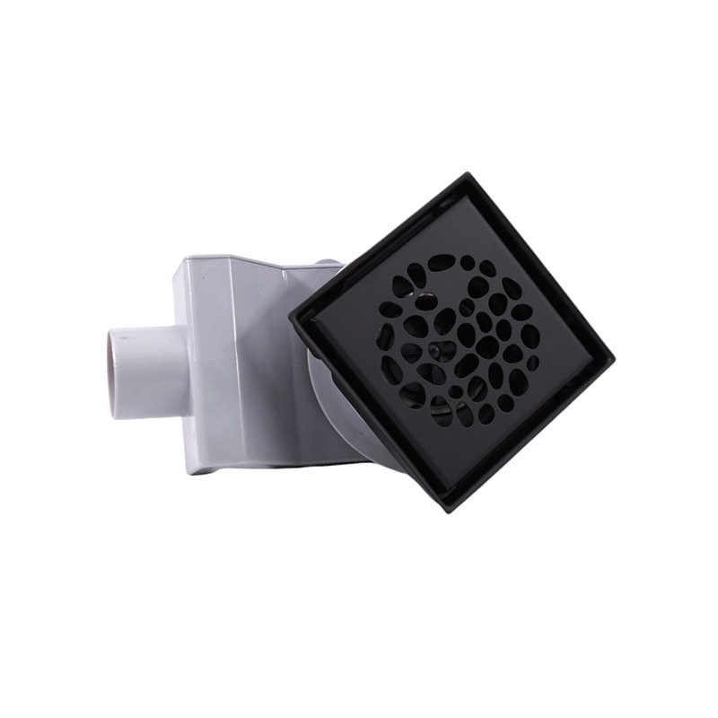 Душевой трап Plumberia Selection PS Stones PSS13NO 13x13, в пол, матовый черный, с сифоном