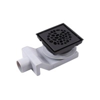Душевой трап Plumberia Selection PS Stones PSS13NO 13x13, в пол, матовый черный, с сифоном
