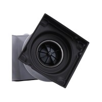 Душевой трап Plumberia Selection PS Stones PSS13NO 13x13, в пол, матовый черный, с сифоном