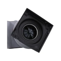 Душевой трап Plumberia Selection PS Stones PSS13NO 13x13, в пол, матовый черный, с сифоном