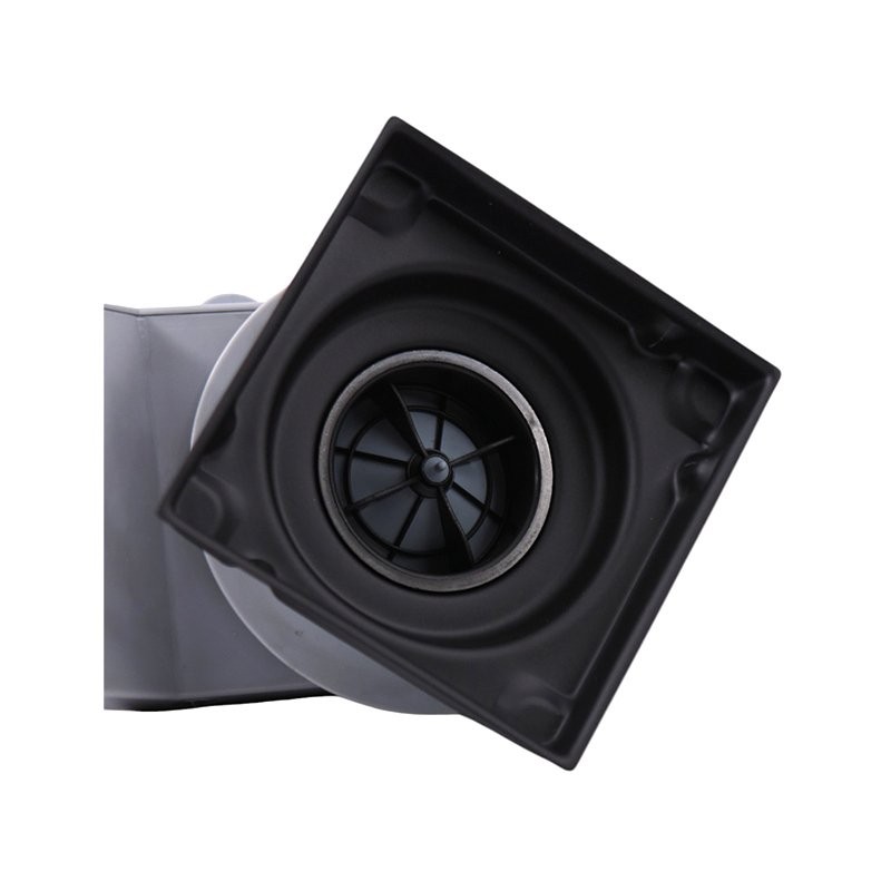 Душевой трап Plumberia Selection PS Stones PSS13NO 13x13, в пол, матовый черный, с сифоном