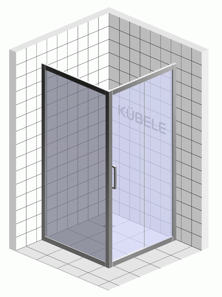 Душевой уголок Kubele DE019 S-CLN-BR 120х120 см, профиль бронза