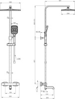 Душевая стойка Wonzon & Woghand WW-B3026-T1-CR хром