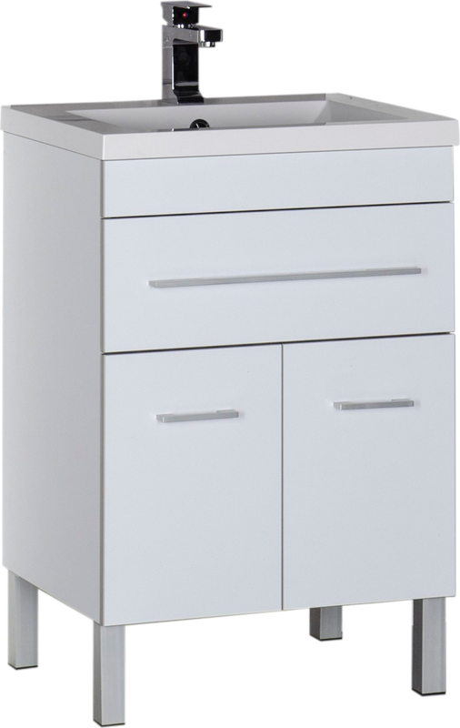 Тумба под раковину Aquanet Верона 58 белая, 1 ящик, 2 двери