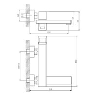 Смеситель для ванны Raglo R30.30.09, графит Смеситель для ванны Raglo R30.30.09, графит