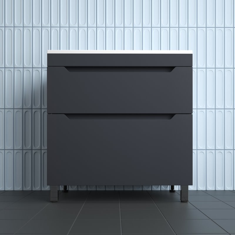 Тумба под раковину без столешницы Style Line Остин 80 напольная, графит эмаль plus