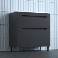 Тумба под раковину без столешницы Style Line Остин 80 напольная, графит эмаль plus