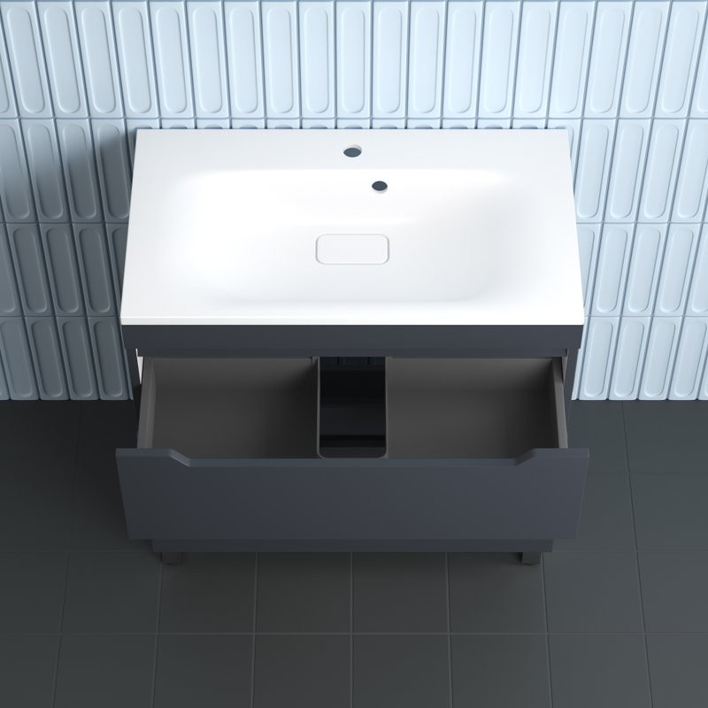 Тумба под раковину без столешницы Style Line Остин 80 напольная, графит эмаль plus