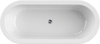 Акриловая ванна Cezares Slim SLIM CENTRAL-180-80-60-W37-SET 180x80 см, отдельностоящая, белая, овальная, с каркасом, со сливом-переливом
