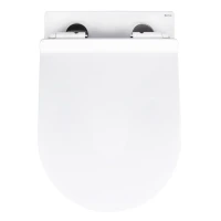 Комплект Унитаз подвесной BOND Oval F01-10Long удлиненный, безободковый, с микролифтом, белый + Инсталляция VitrA V-Fix Core 732-5800-01PV + Кнопка Root Square 740-2395 никель