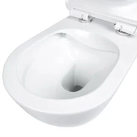 Комплект Унитаз подвесной BOND Oval F01-10Long удлиненный, безободковый, с микролифтом, белый + Инсталляция VitrA V-Fix Core 732-5800-01PV + Кнопка Root Square 740-2395 никель