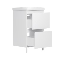 Тумба с раковиной Belux Эридан Н 50-02 напольная, 2 ящика, белая