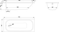 Стальная ванна Bette Form 175x75 см, встраиваемая, белая, на ножках, с шумоизоляцией