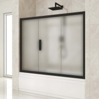 Шторка на ванну Kubele DE019 P3-MAT-BLMT 175х150 см, профиль матовый черный