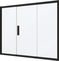 Шторка на ванну Kubele DE019 P3-MAT-BLMT 175х150 см, профиль матовый черный