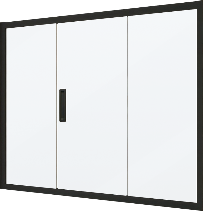 Шторка на ванну Kubele DE019 P3-MAT-BLMT 175х150 см, профиль матовый черный