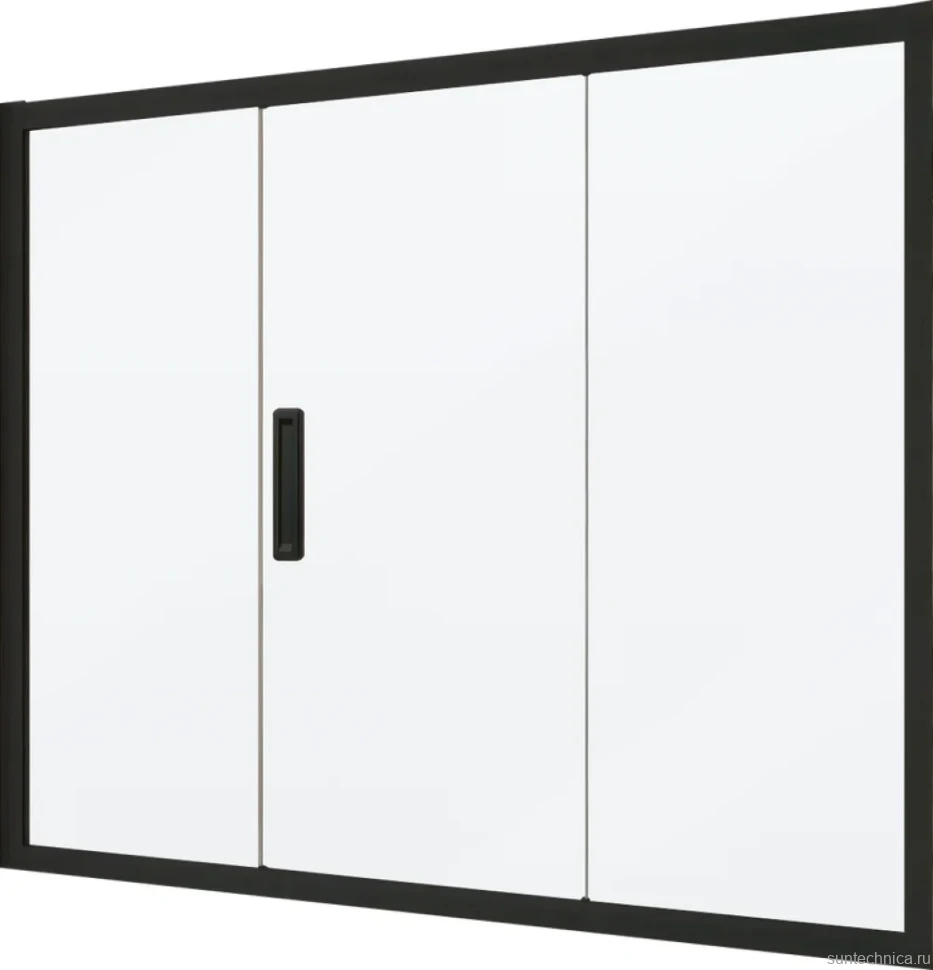 Шторка на ванну Kubele DE019 P3-MAT-BLMT 175х150 см, профиль матовый черный