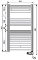 Полотенцесушитель электрический Zehnder Aura PBECZ-090-050/MQ CR 90x50 хром