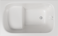 Акриловая ванна Aquanet Elba 00329640 110x70 см, пристенная, белая, с каркасом, для инвалидов, с сиденьем