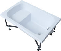 Акриловая ванна Aquanet Elba 00329640 110x70 см, пристенная, белая, с каркасом, для инвалидов, с сиденьем