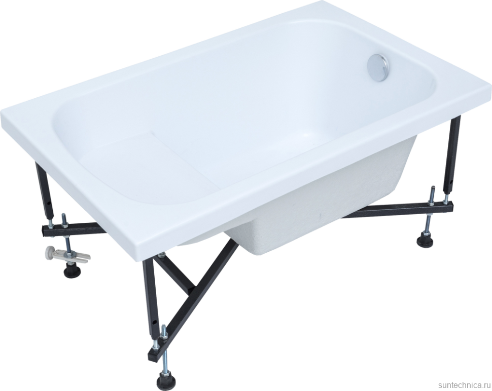 Акриловая ванна Aquanet Elba 00329640 110x70 см, пристенная, белая, с каркасом, для инвалидов, с сиденьем