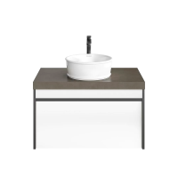 Тумба под раковину без столешницы KERAMA MARAZZI Modula 80 подвесная, арабика, глянцевая белая