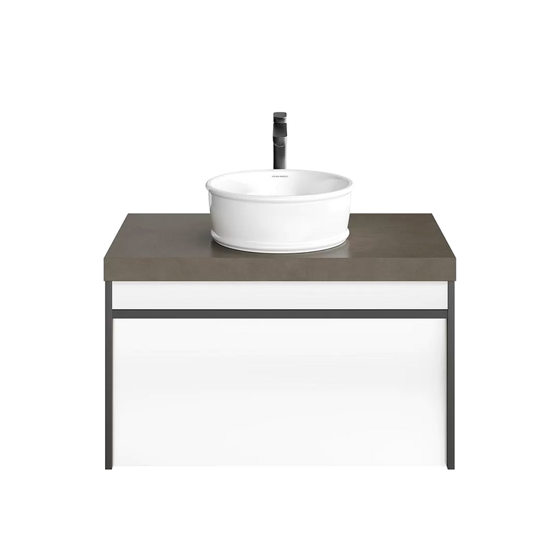 Тумба под раковину без столешницы KERAMA MARAZZI Modula 80 подвесная, арабика, глянцевая белая