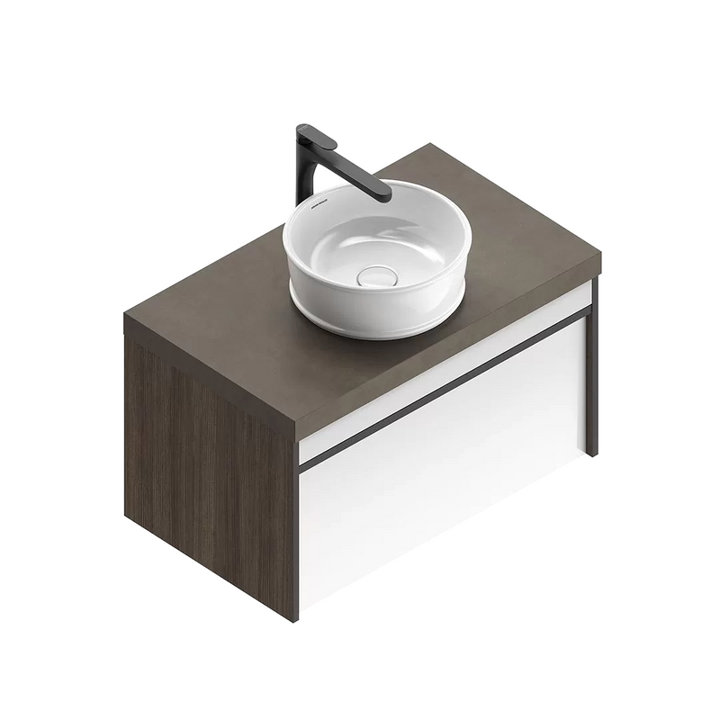 Тумба под раковину без столешницы KERAMA MARAZZI Modula 80 подвесная, арабика, глянцевая белая