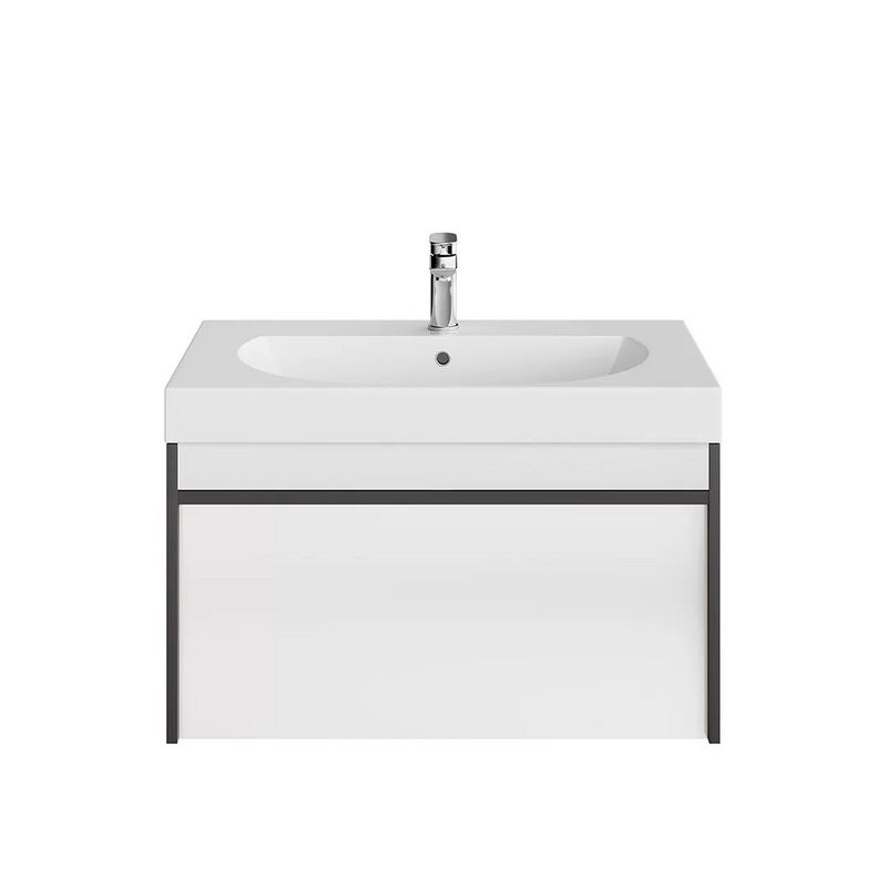 Тумба под раковину без столешницы KERAMA MARAZZI Modula 80 подвесная, арабика, глянцевая белая