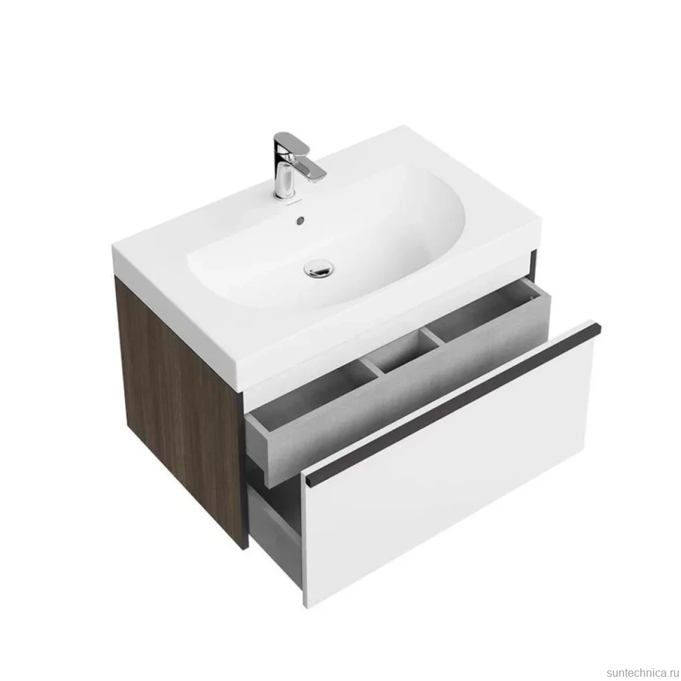 Тумба под раковину без столешницы KERAMA MARAZZI Modula 80 подвесная, арабика, глянцевая белая