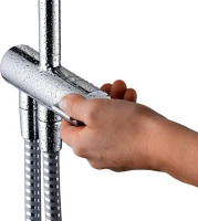 Душевой комплект Смеситель для душа Hansgrohe Vernis Shape 71650000 хром + Стойка 26282000 Showerpipe 230 1jet Reno хром