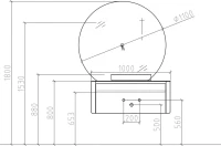 Зеркало круглое Black&White 915.1000MR0 с подсветкой