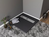 Поддон для душа Aquanet Delight NEW 007B 90x90 черный камень, с сифоном