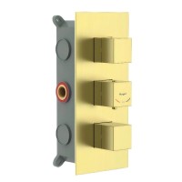 Термостатический смеситель встраиваемый Raglo R02.263.03 С ВНУТРЕННЕЙ ЧАСТЬЮ, золотой сатин