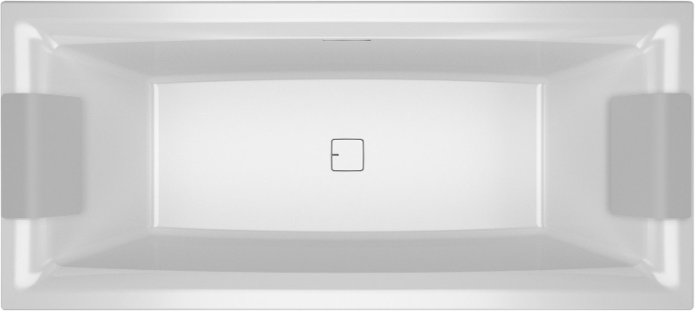Акриловая ванна Riho Still Square 180x80 см, встраиваемая, белая, на ножках, два подголовника
