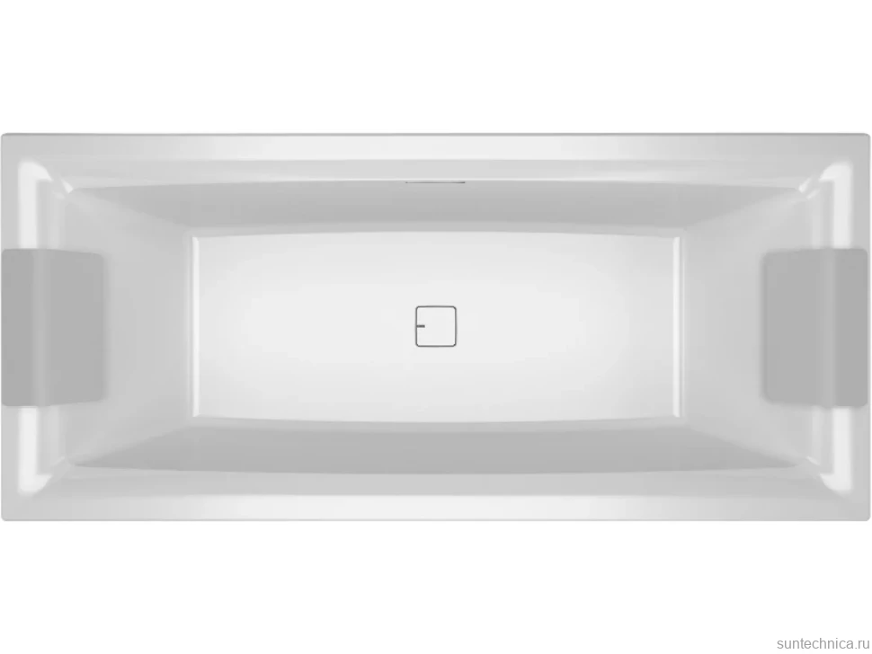 Акриловая ванна Riho Still Square 180x80 см, встраиваемая, белая, на ножках, два подголовника