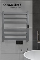 Полотенцесушитель электрический Indigo Oktava Slim 3 LСLOKS3E60-50MGRt серый