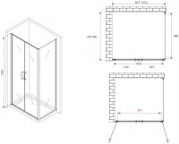 Душевой уголок Abber Sonnenstrand AG04100BC-S75B 75x100, профиль черный, стекло прозрачное
