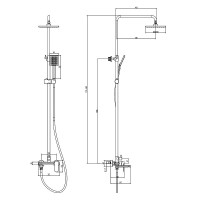 Душевая стойка AZARIO Florida Square AZ-WSA654232C хром
