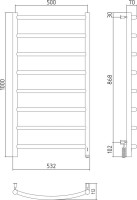 Полотенцесушитель электрический Сунержа Галант 4.0 100х50 белый, R